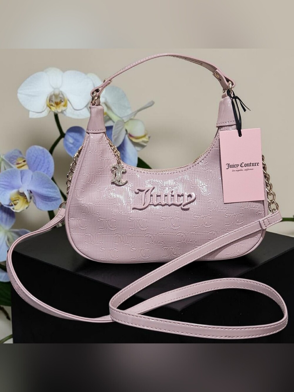 Juicy Couture Dusty Blush Semi Charmed Hobo Bag NWT